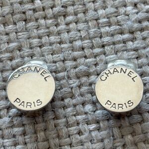 CHANEL Paris Silver Clip-On Earrings